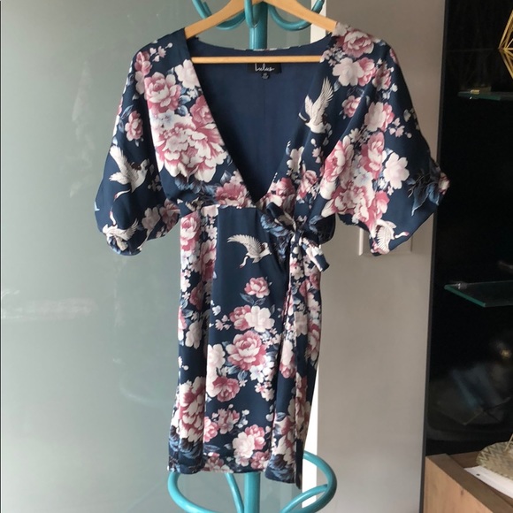 Floral Kimono Wrap Dress - Picture 1 of 6